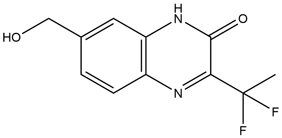 3-(1,1-Difluoroethyl)-7-(hydroxymethyl)quinoxalin-2(1H)-one Structure