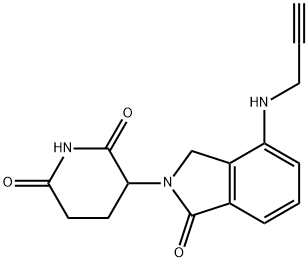 3-(1-氧代-4-(丙-2-炔-1-基氨基)异吲哚啉-2-基)哌啶-2,6-二酮, 2589697-32-3, 结构式