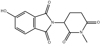 1H-Isoindole-1,3(2H)-dione, 5-hydroxy-2-(1-methyl-2,6-dioxo-3-piperidinyl)- 化学構造式