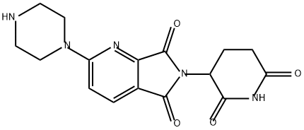 5H-Pyrrolo[3,4-b]pyridine-5,7(6H)-dione, 6-(2,6-dioxo-3-piperidinyl)-2-(1-piperazinyl)- 结构式