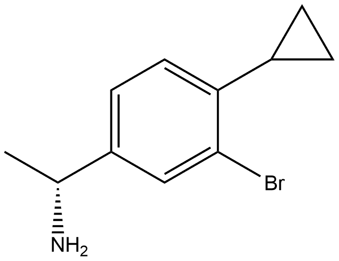 Benzenemethanamine, 3-bromo-4-cyclopropyl-α-methyl-, (αR)-|(R)-1-(3-溴-4-环丙基苯基)乙-1-胺