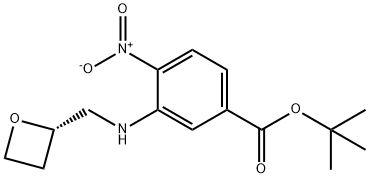 Benzoic acid, 4-nitro-3-[[(2S)-2-oxetanylmethyl]amino]-, 1,1-dimethylethyl ester Struktur