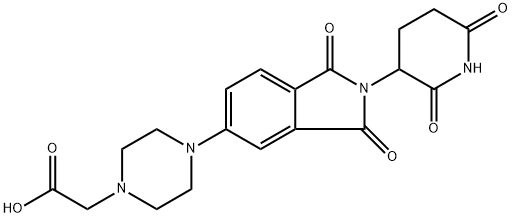 2-(4-(2-(2,6-dioxopiperidin-3-yl)-1,3-dioxoisoindolin-5-yl)piperazin-1-yl)acetic acid 化学構造式