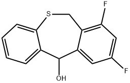 Dibenzo[b,e]thiepin-11-ol, 7,9-difluoro-6,11-dihydro- 化学構造式