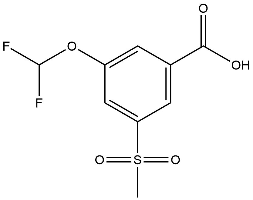 3-(Difluoromethoxy)-5-(methylsulfonyl)benzoic acid Struktur