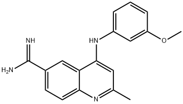 6-Quinolinecarboximidamide, 4-[(3-methoxyphenyl)amino]-2-methyl-,2594418-79-6,结构式