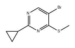 Pyrimidine, 5-bromo-2-cyclopropyl-4-(methylthio)- Struktur