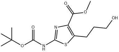 2-[(1,1-二甲基乙氧基)羰基]氨基]-5-(3-羟丙基)-4-噻唑羧酸甲酯,2597208-02-9,结构式