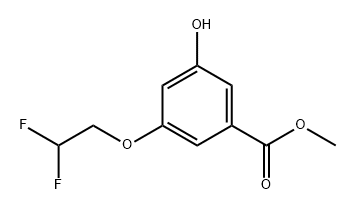 Benzoic acid, 3-(2,2-difluoroethoxy)-5-hydroxy-, methyl ester 化学構造式
