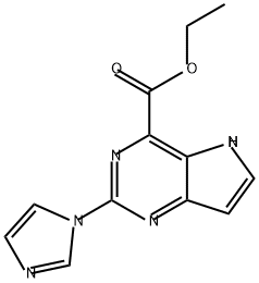 5H-Pyrrolo[3,2-d]pyrimidine-4-carboxylic acid, 2-(1H-imidazol-1-yl)-, ethyl ester Struktur