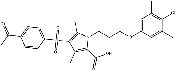 1H-Pyrrole-2-carboxylic acid, 4-[(4-acetylphenyl)sulfonyl]-1-[3-(4-chloro-3,5-dimethylphenoxy)propyl]-3,5-dimethyl- 结构式
