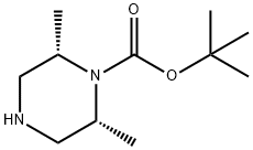 (2R,6S)-2,6-二甲基哌嗪-1-羧酸叔丁酯 结构式