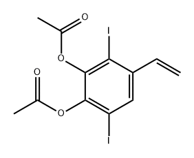 1,2-Benzenediol, 4-ethenyl-3,6-diiodo-, 1,2-diacetate 结构式