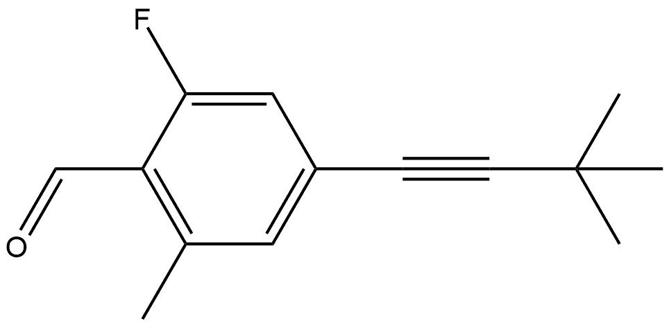 4-(3,3-dimethylbut-1-yn-1-yl)-2-fluoro-6-methylbenzaldehyde Struktur