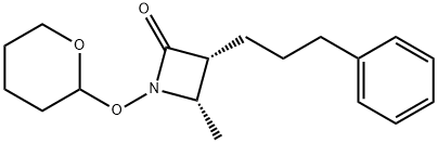 (3R,4S)-1-(2-tetrahydropyranyloxy)-3-(3-phenyl-1-propyl)-4-methylazetidin-2-one Struktur