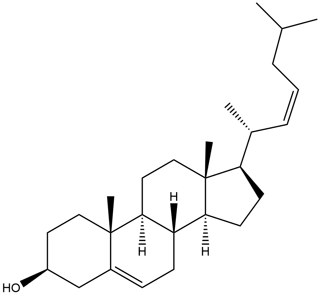 Cholesta-5,22-dien-3-ol, (3β,22Z)- Structure