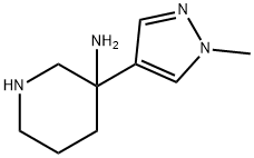 3-Piperidinamine, 3-(1-methyl-1H-pyrazol-4-yl)- 结构式