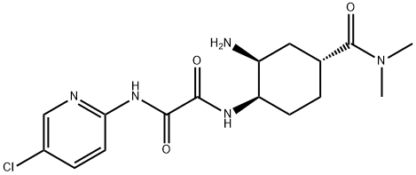 Ethanediamide, N1-[(1R,2S,4R)-2-amino-4-[(dimethylamino)carbonyl]cyclohexyl]-N2-(5-chloro-2-pyridinyl)- Struktur
