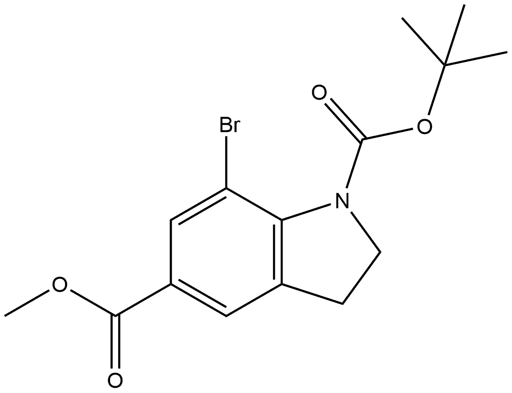 1-(tert-butyl) 5-methyl 7-bromoindoline-1,5-dicarboxylate,2606947-25-3,结构式