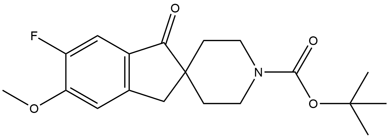 1’-Boc-6-fluoro-5-methoxy-1-oxo-1,3-dihydrospiro[indene-2,4’-piperidine Structure