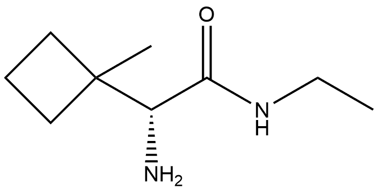 Cyclobutaneacetamide, α-amino-N-ethyl-1-methyl-, (αR)- Structure