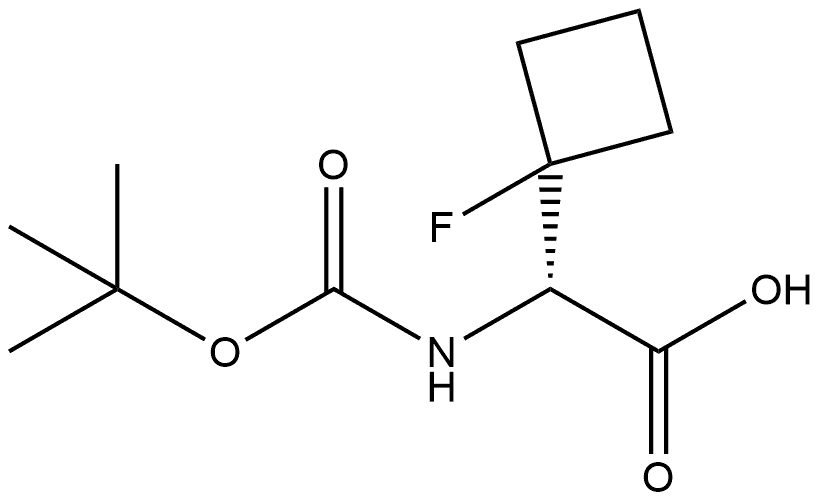 (S)-2-((tert-Butoxycarbonyl)amino)-2-(1-fluorocyclobutyl)acetic acid Struktur