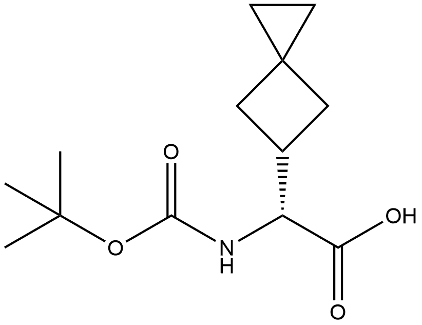 Spiro[2.3]hexane-5-acetic acid, α-[[(1,1-dimethylethoxy)carbonyl]amino]-, (αR)- Structure