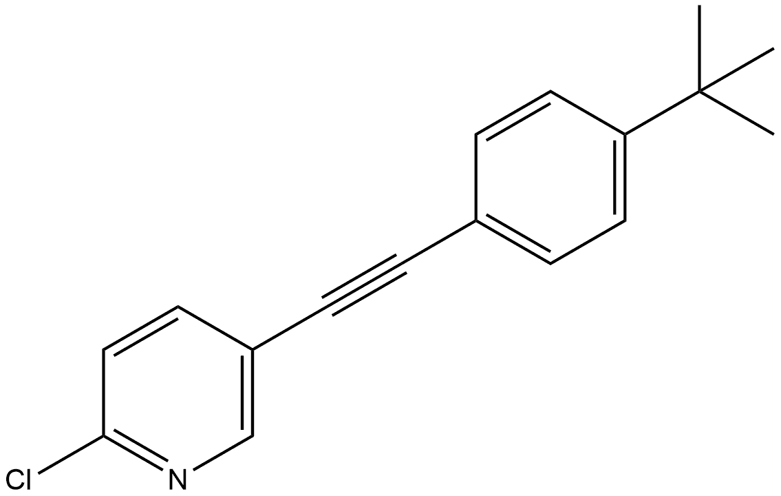 2-Chloro-5-[2-[4-(1,1-dimethylethyl)phenyl]ethynyl]pyridine Struktur