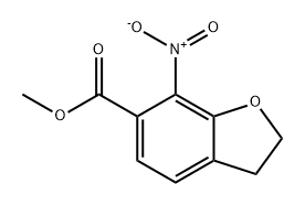 6-Benzofurancarboxylic acid, 2,3-dihydro-7-nitro-, methyl ester Structure