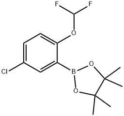 1,3,2-Dioxaborolane, 2-[5-chloro-2-(difluoromethoxy)phenyl]-4,4,5,5-tetramethyl- 化学構造式