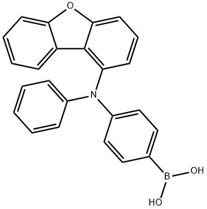 (4-(二苯并[B,D]呋喃-1-基(苯基)氨基)苯基)硼酸, 2609769-27-7, 结构式