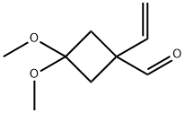 3,3-二甲氧基-1-乙烯基环丁烷-1-甲醛, 2609865-08-7, 结构式