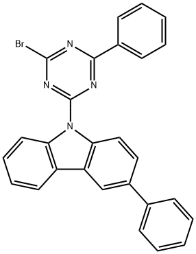 9H-Carbazole, 9-(4-bromo-6-phenyl-1,3,5-triazin-2-yl)-3-phenyl-,2612180-77-3,结构式