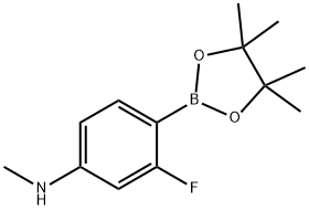 Benzenamine, 3-fluoro-N-methyl-4-(4,4,5,5-tetramethyl-1,3,2-dioxaborolan-2-yl)- Struktur