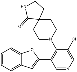 8-[3-(2-Benzofuranyl)-5-chloro-4-pyridinyl]-2,8-diazaspiro[4.5]decan-1-one 化学構造式