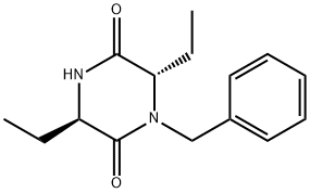 2,5-Piperazinedione, 3,6-diethyl-1-(phenylmethyl)-, (3R,6S)-|(3R,6S)-1-苄基-3,6-二乙基哌嗪-2,5-二酮