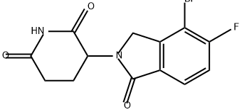 2,6-Piperidinedione, 3-(4-bromo-5-fluoro-1,3-dihydro-1-oxo-2H-isoindol-2-yl)- 化学構造式
