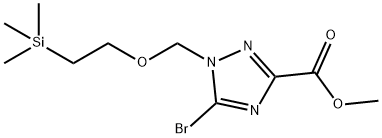 1H-1,2,4-Triazole-3-carboxylic acid, 5-bromo-1-[[2-(trimethylsilyl)ethoxy]methyl]-, methyl ester Struktur