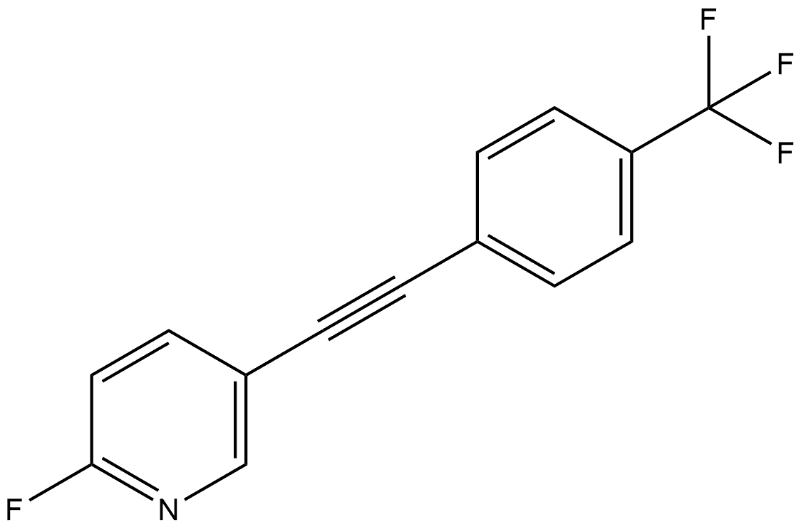 2-Fluoro-5-[2-[4-(trifluoromethyl)phenyl]ethynyl]pyridine,2621270-79-7,结构式