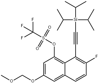 7-fluoro-3-(methoxymethoxy)-8-((triisopropylsilyl)ethynyl)naphthalen-1-yl trifluoromethanesulfonate Structure