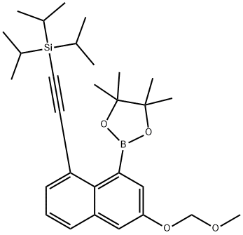 1,3,2-Dioxaborolane, 2-[3-(methoxymethoxy)-8-[2-[tris(1-methylethyl)silyl]ethynyl]-1-naphthalenyl]-4,4,5,5-tetramethyl- Struktur