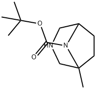 3,8-Diazabicyclo[3.2.1]octane-8-carboxylic acid, 1-methyl-, 1,1-dimethylethyl ester 化学構造式