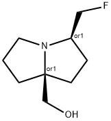 1H-Pyrrolizine-7a(5H)-methanol, 3-(fluoromethyl)tetrahydro-, (3R,7aS)-rel- 化学構造式