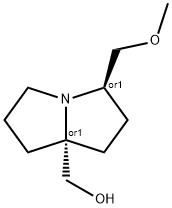 1H-Pyrrolizine-7a(5H)-methanol, tetrahydro-3-(methoxymethyl)-, (3R,7aR)-rel- 化学構造式