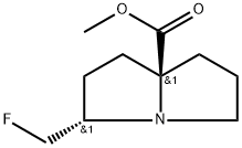 1H-Pyrrolizine-7a(5H)-carboxylic acid, 3-(fluoromethyl)tetrahydro-, methyl ester, (3R,7aR)-rel- 化学構造式