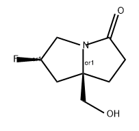 3H-Pyrrolizin-3-one, 6-fluorohexahydro-7a-(hydroxymethyl)-, (6R,7aR)-rel- 化学構造式