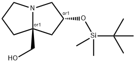 rel-(2R,8S)-2-[tert-butyl(dimethyl)silyl]oxy-1,2,3,5,6,7-hexahydropyrrolizin-8-yl]methanol 化学構造式