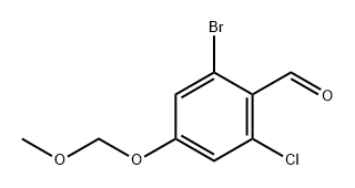 Benzaldehyde, 2-bromo-6-chloro-4-(methoxymethoxy)- 化学構造式