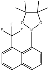 4,4,5,5-四甲基-2-(8-(三氟甲基)萘-1-基)-1,3,2-二氧杂硼烷, 2621939-57-7, 结构式