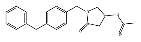 Ethanethioic acid, S-[5-oxo-1-[[4-(phenylmethyl)phenyl]methyl]-3-pyrrolidinyl] ester Structure